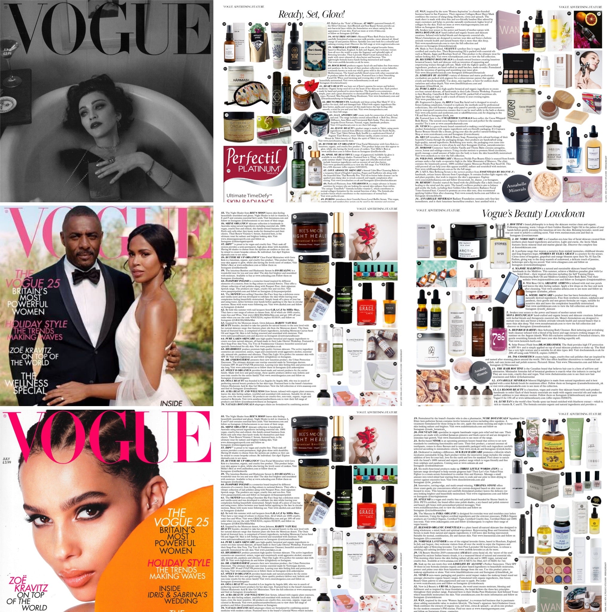 As Seen in VOGUE, Millie’s Best was featured in various issues of the UK publication of VOGUE magazine with our Butter Me Up Clear Face Facial Moisturizer with Gotu Kola. 😀