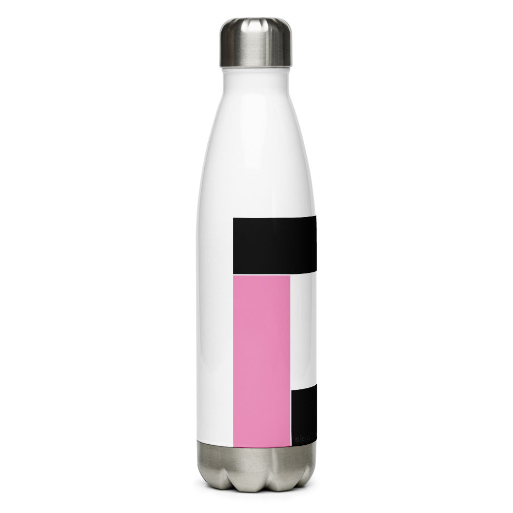 Rose Pink Color Block Stainless Steel Water Bottle