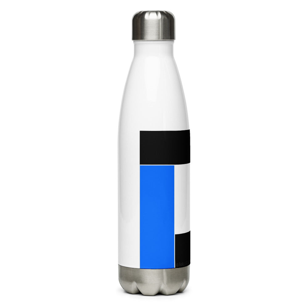 Blue Color Block Stainless Steel Water Bottle