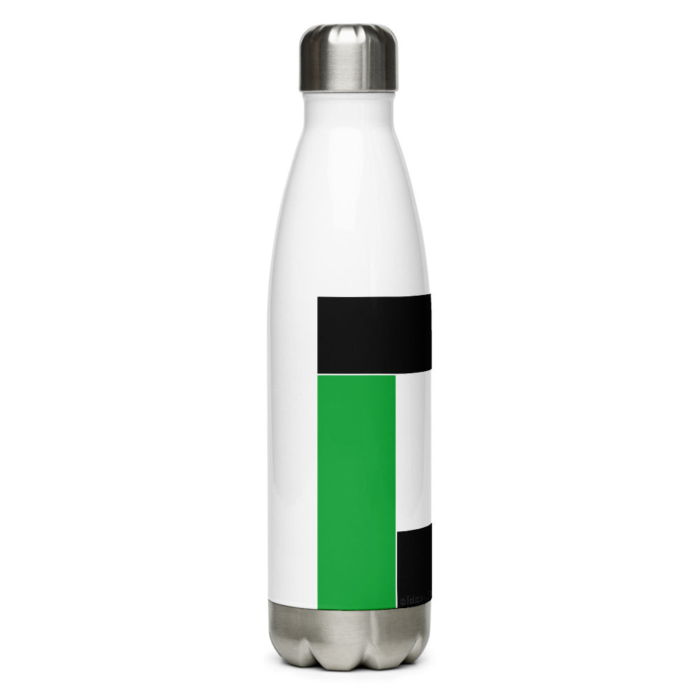 Green Color Block Stainless Steel Water Bottle