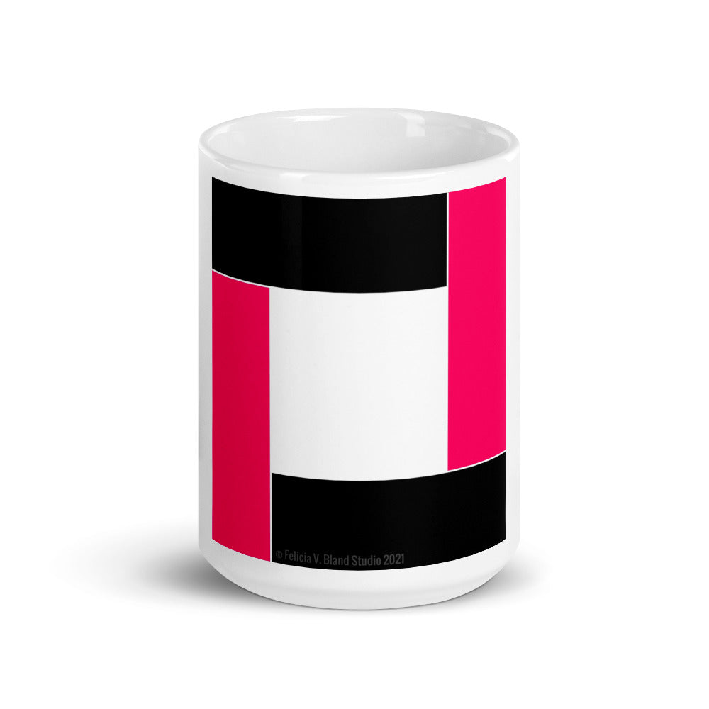 Pink Fluorescent Color Block Mug