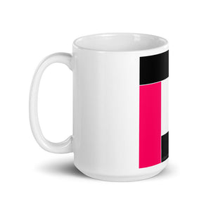 Pink Fluorescent Color Block Mug
